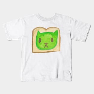 Cat Avocado toast watercolor art Kids T-Shirt